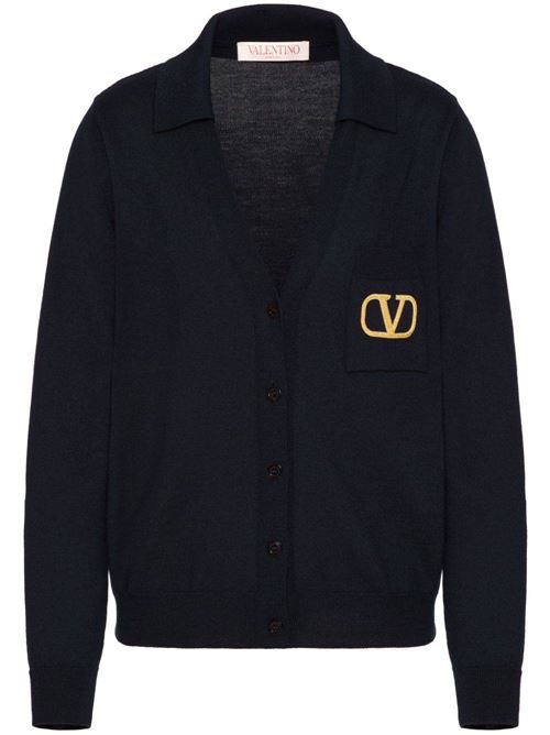 Cardigan blu VLogo Valentino PAP | 5B3KA08C8NY598